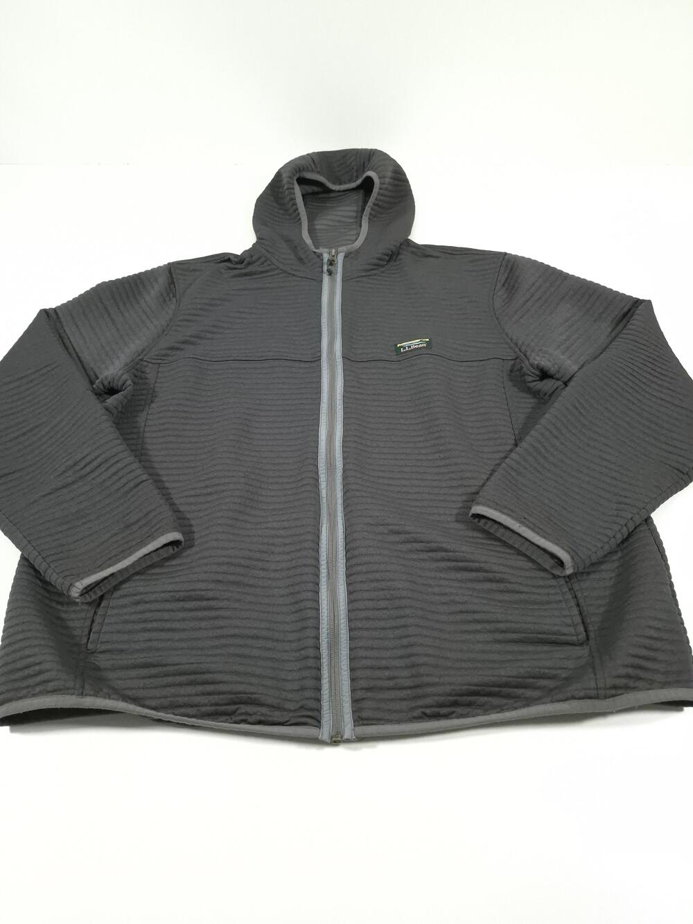 L.L.Bean Airlight Hoodie Mens 2XLT Gray Hooded Full Zip Fleece Tall